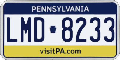 PA license plate LMD8233