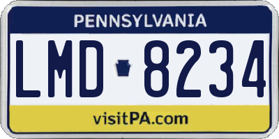 PA license plate LMD8234