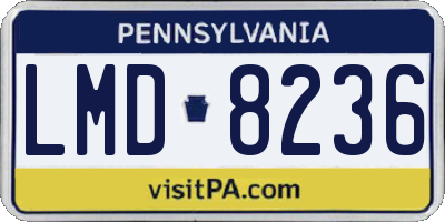 PA license plate LMD8236
