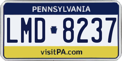 PA license plate LMD8237