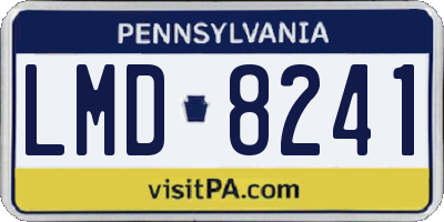 PA license plate LMD8241