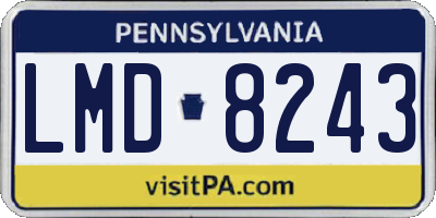 PA license plate LMD8243