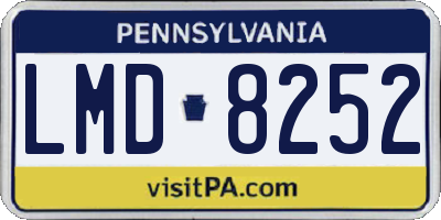 PA license plate LMD8252
