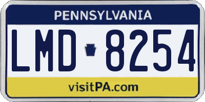 PA license plate LMD8254