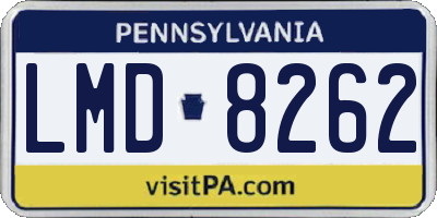 PA license plate LMD8262