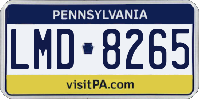 PA license plate LMD8265