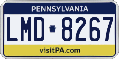 PA license plate LMD8267