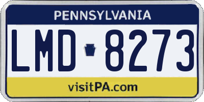 PA license plate LMD8273