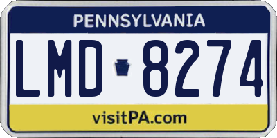 PA license plate LMD8274