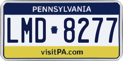 PA license plate LMD8277