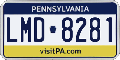 PA license plate LMD8281