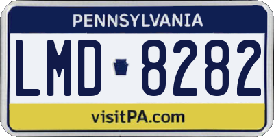 PA license plate LMD8282