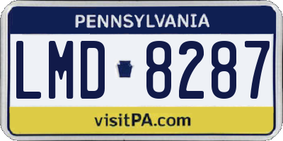 PA license plate LMD8287