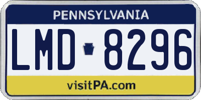 PA license plate LMD8296