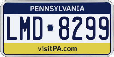 PA license plate LMD8299