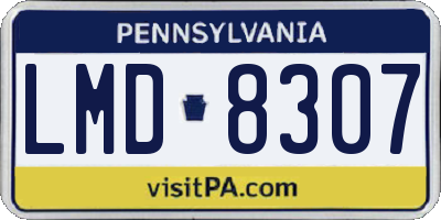 PA license plate LMD8307