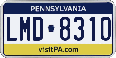 PA license plate LMD8310