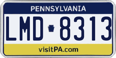PA license plate LMD8313
