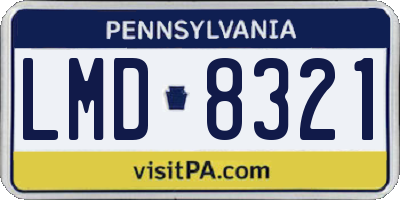 PA license plate LMD8321