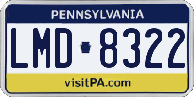 PA license plate LMD8322