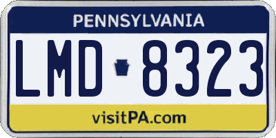 PA license plate LMD8323
