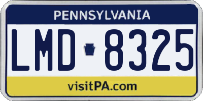 PA license plate LMD8325