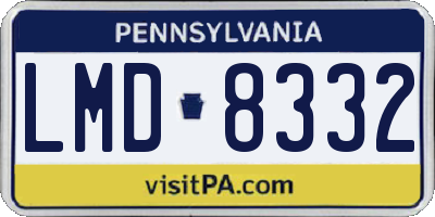 PA license plate LMD8332