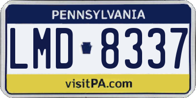 PA license plate LMD8337