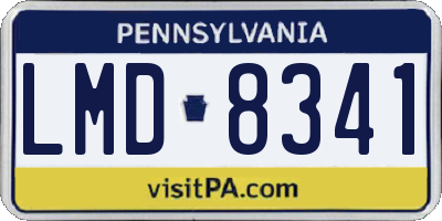 PA license plate LMD8341