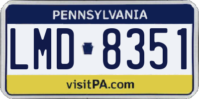 PA license plate LMD8351