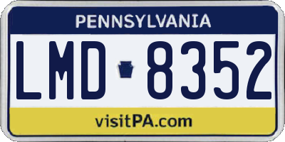 PA license plate LMD8352