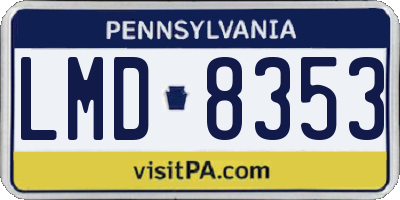 PA license plate LMD8353