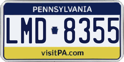 PA license plate LMD8355