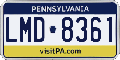 PA license plate LMD8361