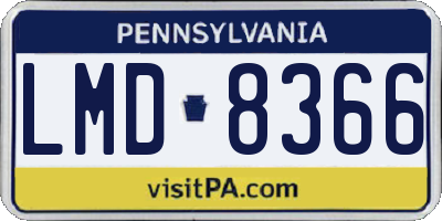 PA license plate LMD8366
