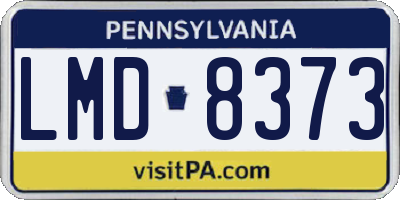 PA license plate LMD8373