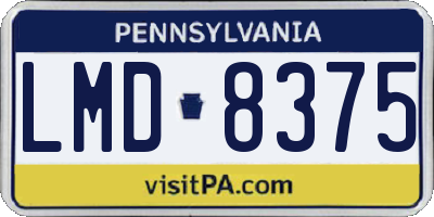 PA license plate LMD8375