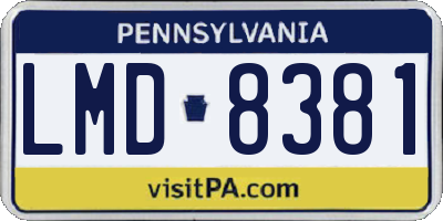 PA license plate LMD8381
