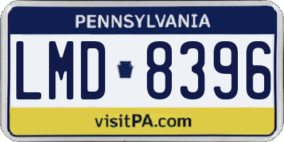 PA license plate LMD8396