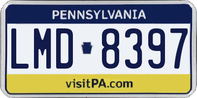 PA license plate LMD8397