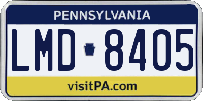 PA license plate LMD8405