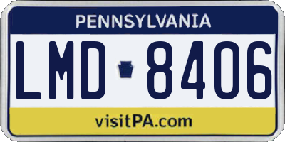 PA license plate LMD8406