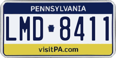 PA license plate LMD8411