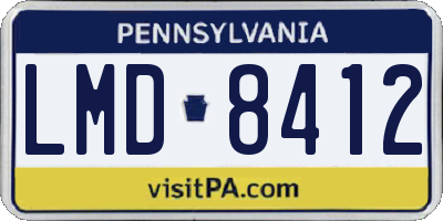 PA license plate LMD8412