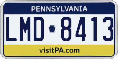 PA license plate LMD8413