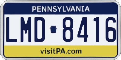 PA license plate LMD8416