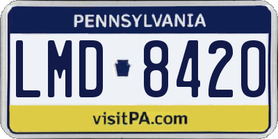 PA license plate LMD8420