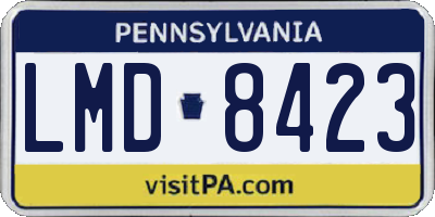 PA license plate LMD8423