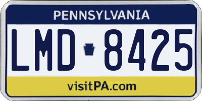 PA license plate LMD8425