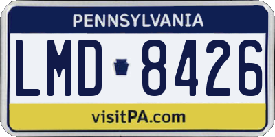 PA license plate LMD8426